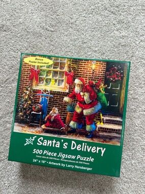 Santa's Delivery 500-Piece Jigsaw Puzzle (Green Box)